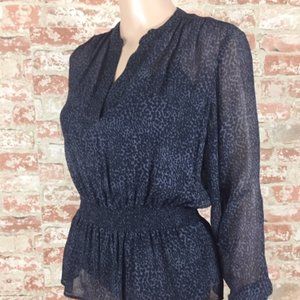 Theory Long Sleeve Silk Blouse / Top